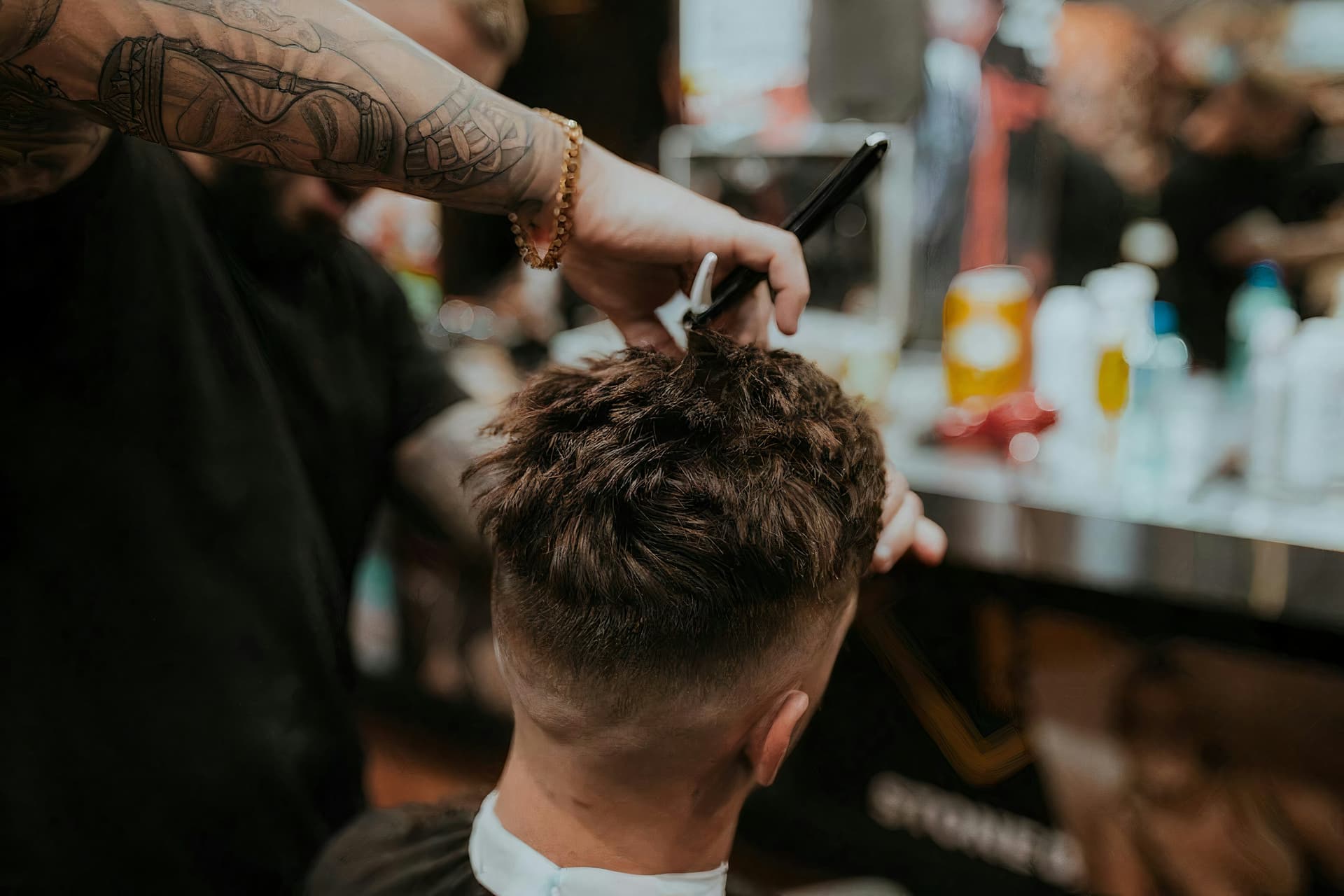 Straight razor shave with hot towel